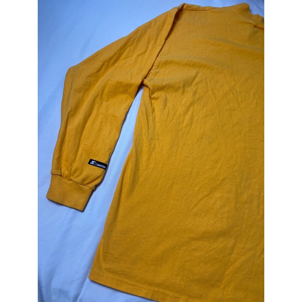 Starter Long Sleeve T-Shirt Mens Medium Yellow Excellent Embroidered Logo Cotton - Picture 11 of 11